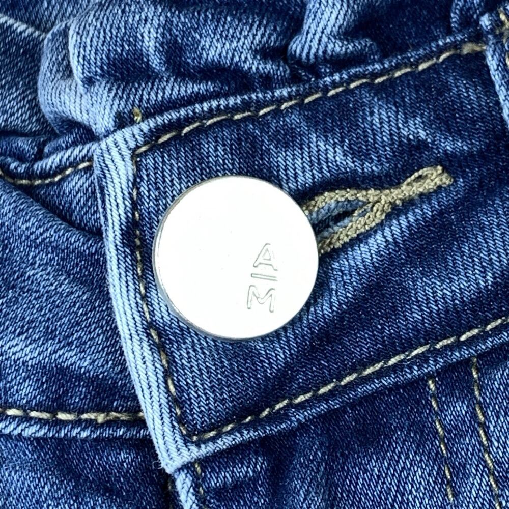 Ashley Mason Jeans Womens‎ 5 Blue Denim Slim Cuffed Gathered Waist Accent - Picture 4 of 9